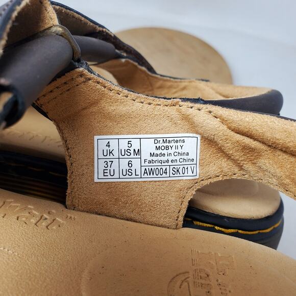 Dr Martens Sandals Womens 6 Moby‎ Brown Leather Chunky Platform Fisherman Shoes - Picture 11 of 12
